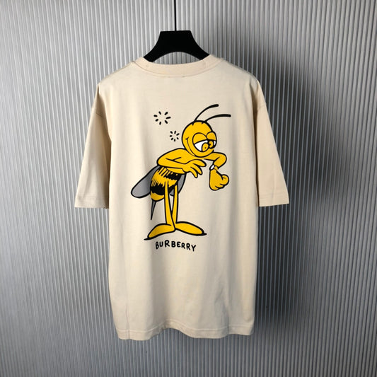 New bee 🐝 flocked printed short-sleeved T-shirt.