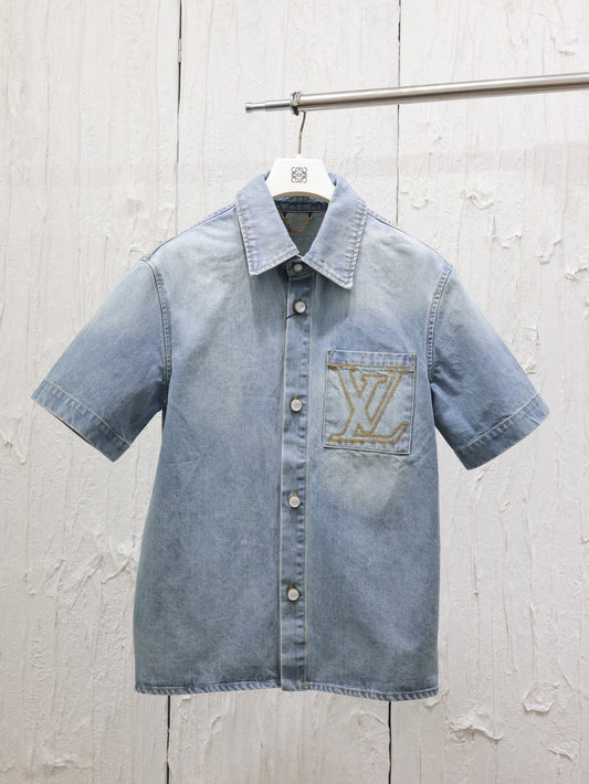 24fw denim shirt short sleeve jacket